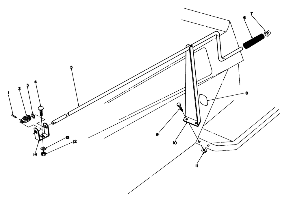 Chute Control Assembly Diagram and Parts List for 59160 4000001 - 4999999 Toro Snow Blower