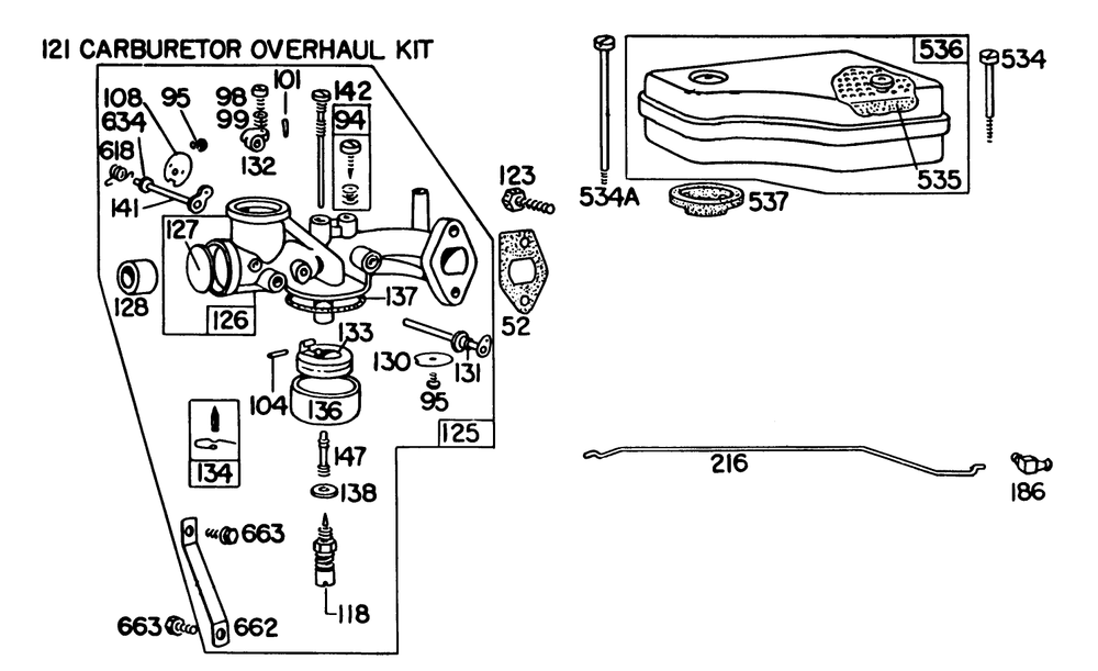 Engine Briggs & Stratton Model 191702-5652-01 Diagram and Parts List for 57375 9000001 - 9999999 Toro Lawn Tractor
