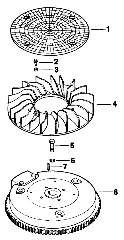 Flywheel-Engine Model No. Mv16s-Type 56519 Diagram and Parts List for 30180 390001 - 399999 Toro Lawn Tractor Accessories