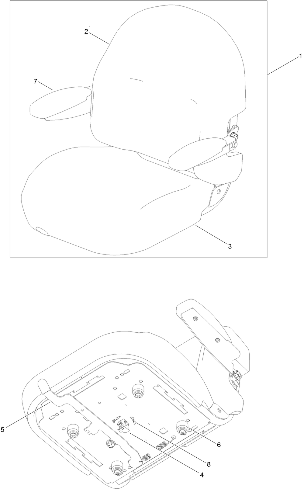 Seat Assembly No. 140-2714 Diagram and Parts List for 75306 412300000 - 999999999 Toro Lawn Tractor