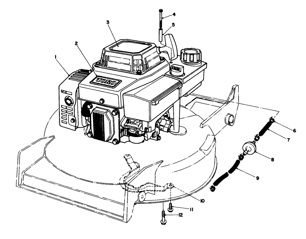 Engine Assembly Diagram and Parts List for 20622 8000001 - 8999999 Toro Lawn Mower