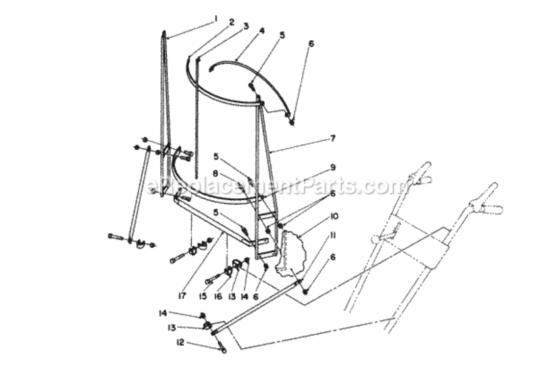 Frame_Assembly Diagram and Parts List for 88-0600  Toro Snow Blower