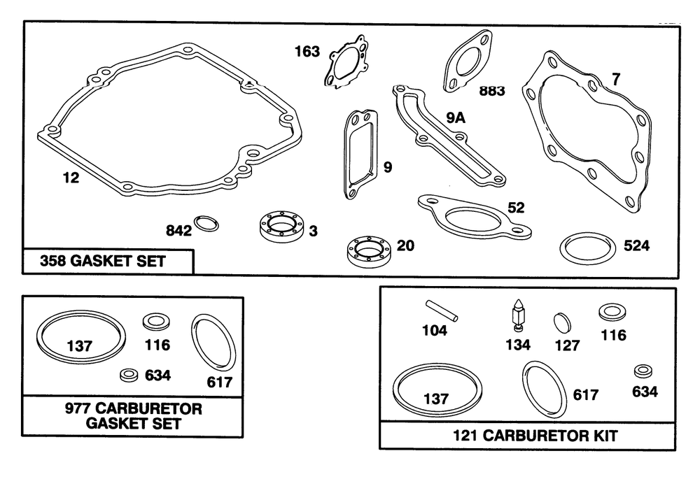 Engine Briggs & Stratton Model 128807-0658-01 Diagram and Parts List for 20463 5900001 - 5999999 Toro Lawn Mower