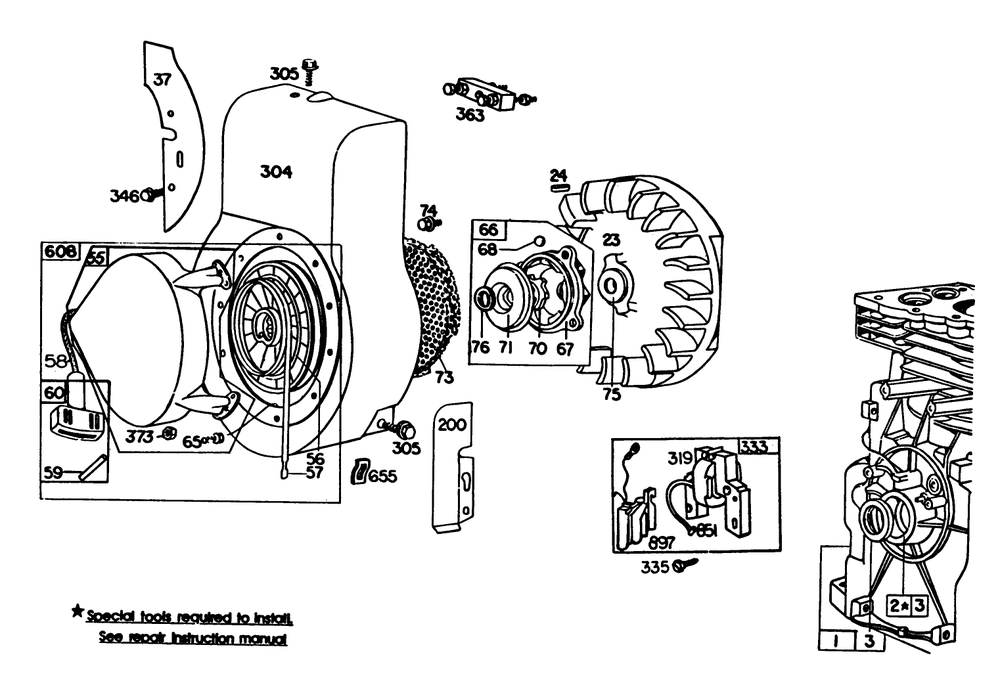 Engine Briggs & Stratton Model 130292-1671-02 (Continued) Diagram and Parts List for 58160 3000001 - 3999999 Toro Tiller