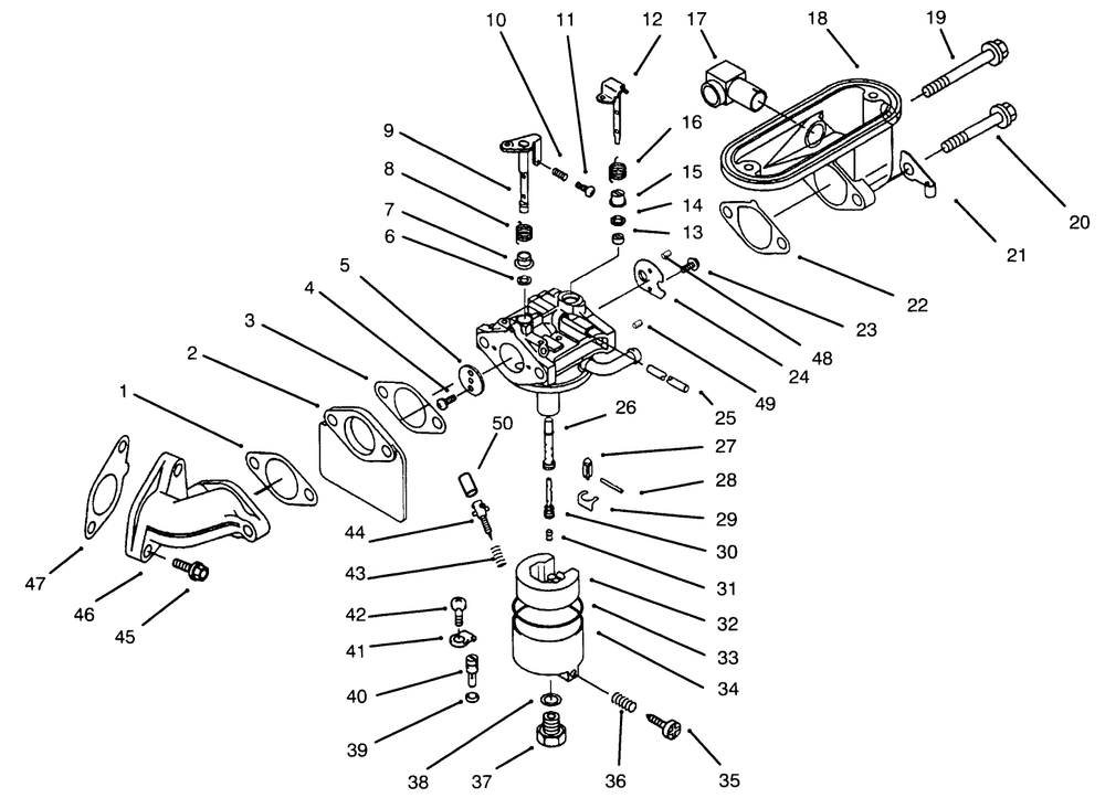 Carburetor (Continued) Diagram and Parts List for 30166 690001 - 691549 Toro Lawn Tractor Accessories
