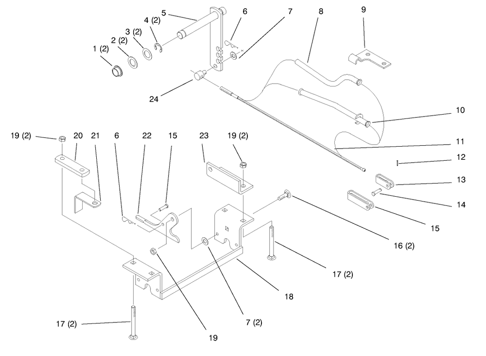 Rear Axle Mount Hitch Diagram and Parts List for 79370 9900001 - 9999999 Toro Lawn Tractor