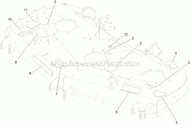 Deck Decal Assembly No. 112-4180 Diagram and Parts List for 74939 313000001-313999999 Toro Lawn Mower