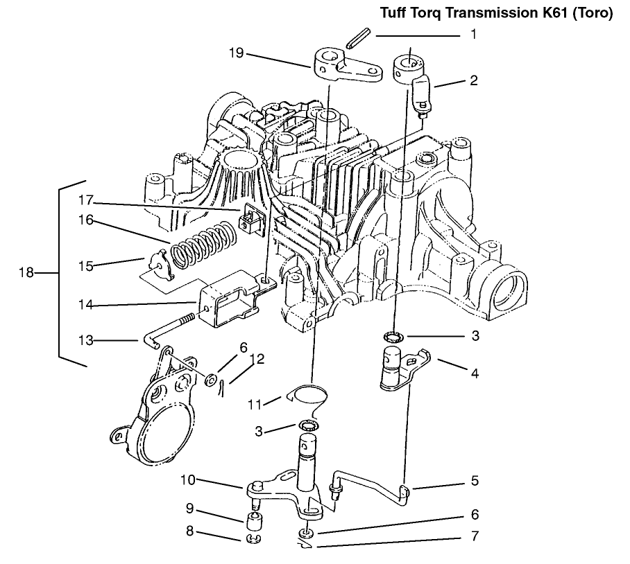 Brake Interlock Diagram and Parts List for 72110 6900001 - 6999999 Toro Lawn Tractor