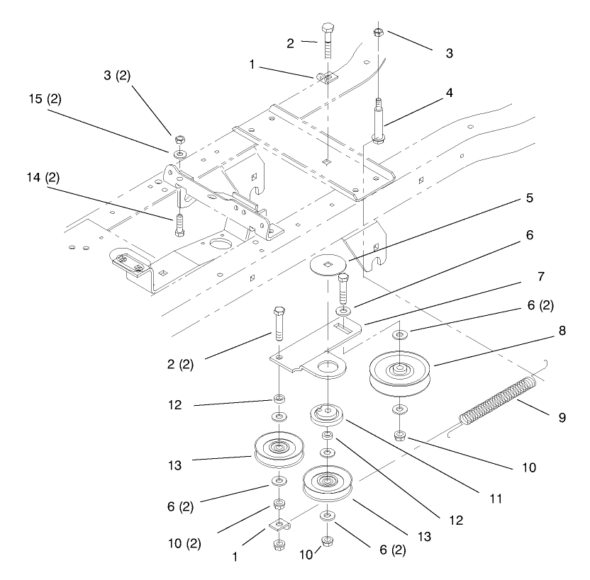 Hydro Drive Components Diagram and Parts List for 72110 8900600 - 8999999 Toro Lawn Tractor