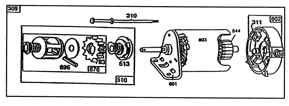 Starter-Briggs & Stratton No. 195707-0121-01 Diagram and Parts List for 70060 6900001 - 6999999 Toro Lawn Tractor