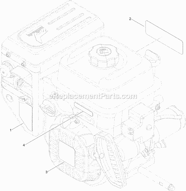 Engine Decal Assembly Diagram and Parts List for 38813 316000001-316999999 Toro Snow Blower