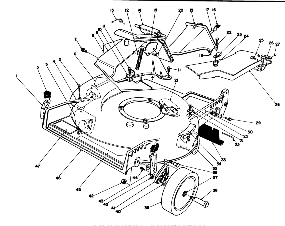 Housing Assembly Diagram and Parts List for 20325 2000001 - 2999999 Toro Lawn Mower