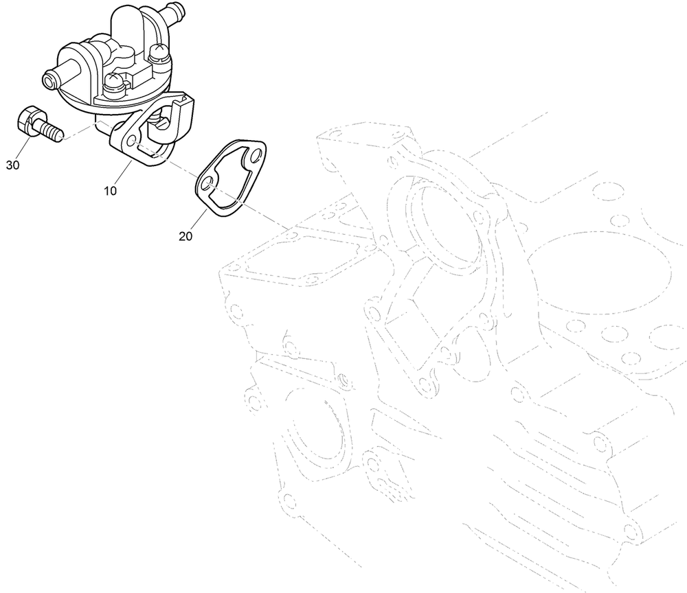Mechanical Fuel Pump Assembly Diagram and Parts List for 22337CP 410400000 - 999999999 Toro Lawn Tractor Accessories