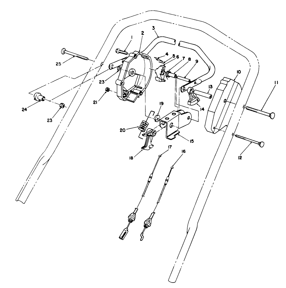 Traction Control Assembly Diagram and Parts List for 26622 1000001 - 1999999 Toro Lawn Mower