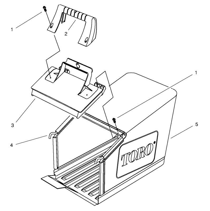 Grass Bag Assembly Diagram and Parts List for 20822 7900001 - 7999999 Toro Lawn Mower