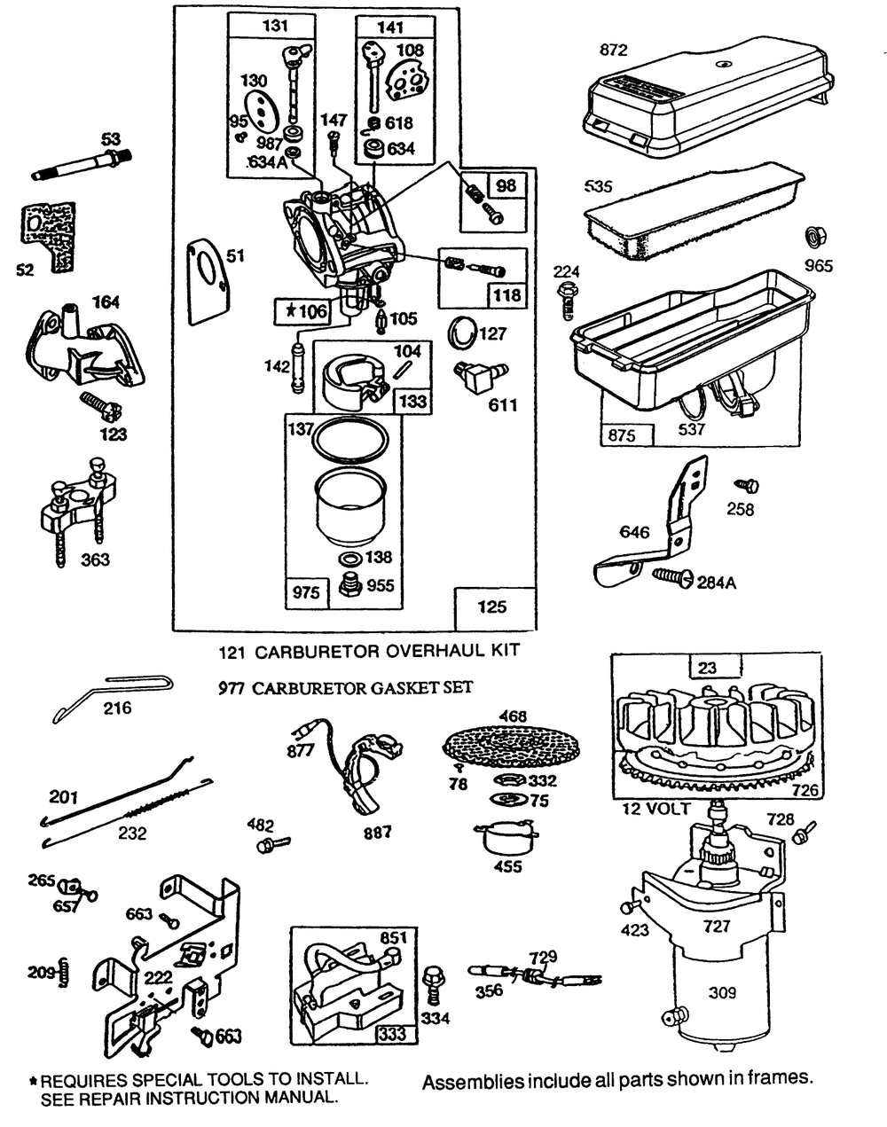 Briggs & Stratton Model No. 195707-0121-01 Diagram and Parts List for 70060 49000001 - 49999999 Toro Lawn Tractor