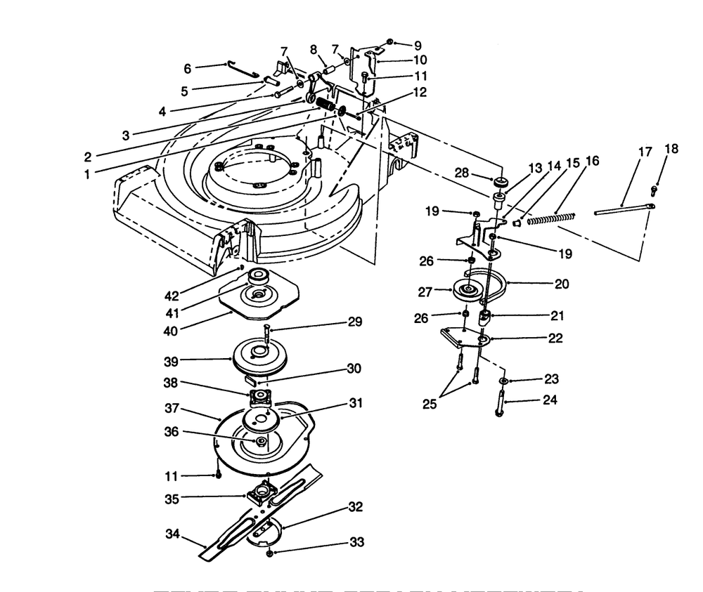 Blade Brake Clutch Assembly Diagram and Parts List for 26622 0000001 - 0003100 Toro Lawn Mower