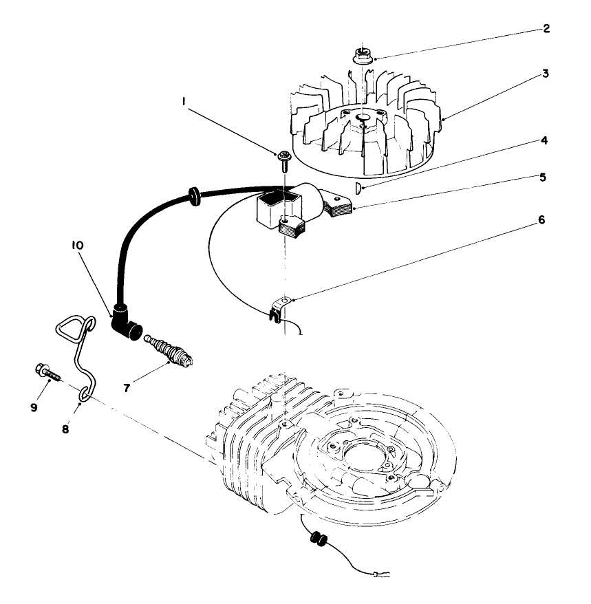 Flywheel & Magneto Assembly Diagram and Parts List for 22025 4000001 - 4999999 Toro Lawn Mower