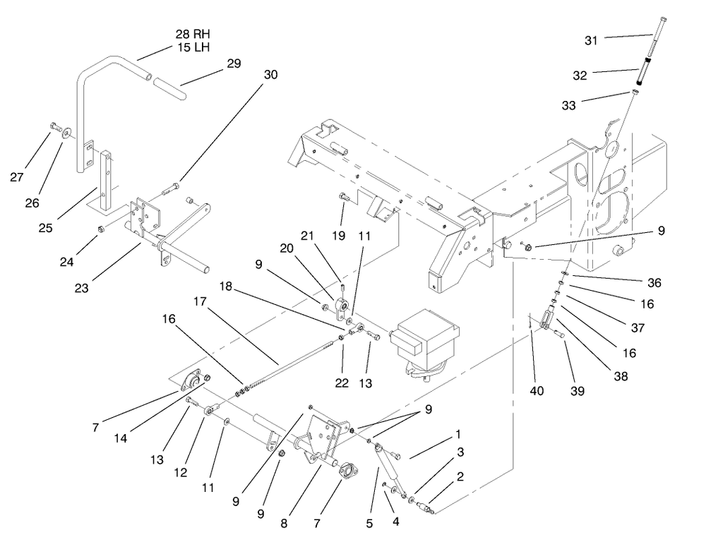 Motion Control System Assembly Diagram and Parts List for 74173 (200000001-200999999)(2000) Toro Lawn Mower