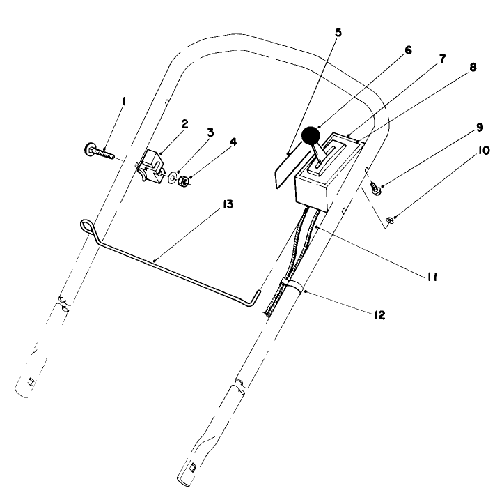 Throttle Control Diagram and Parts List for 20577 4000001 - 4999999 Toro Lawn Mower