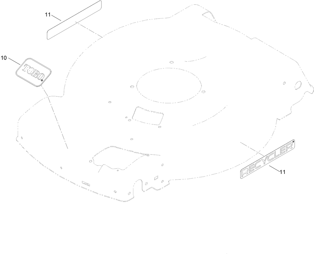 Deck Decal Assembly Diagram and Parts List for 21770 400000000 - 411913203 Toro Lawn Mower