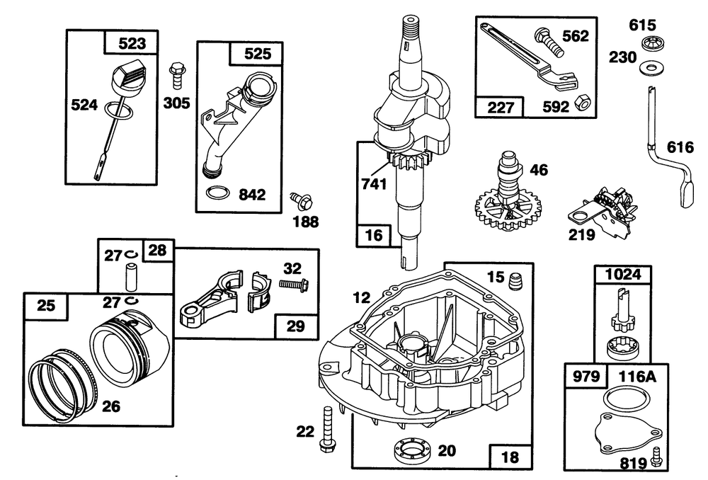 Engine Gts 150 Model 97772-0118-02 Model 97772-0318-A2 Diagram and Parts List for 20464 5900001 - 5999999 Toro Lawn Mower
