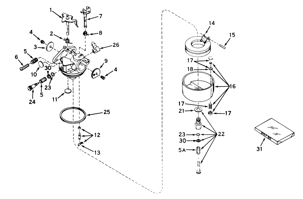 Carburetor No. 631155 (Recoil And Electric) Diagram and Parts List for 57003 3000001 - 3999999 Toro Lawn Tractor
