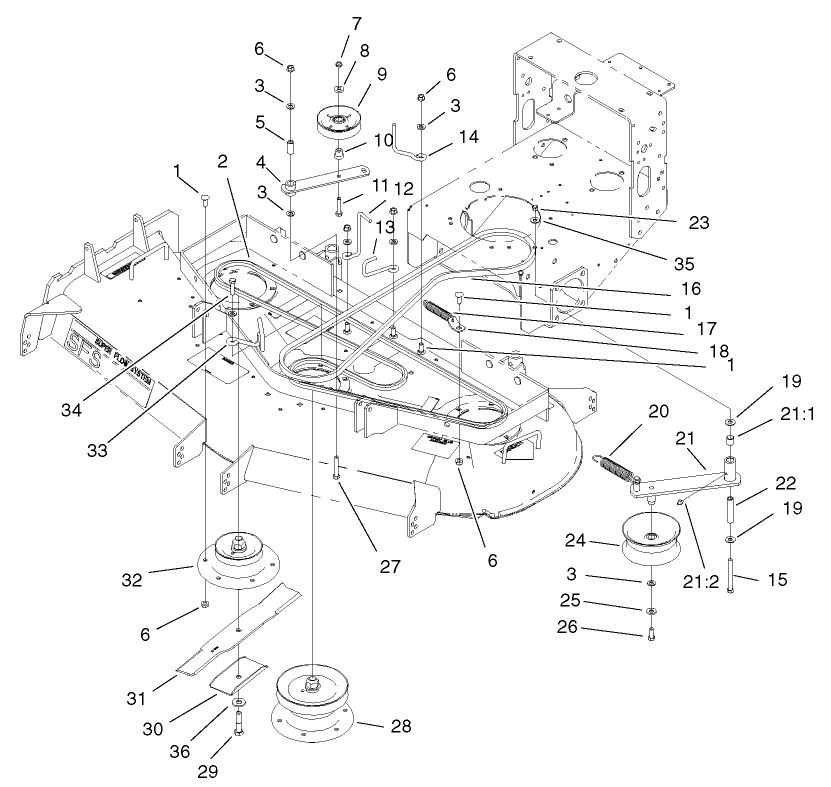 Shield And Clutch Assembly Diagram and Parts List for 74228 (210000001-210999999)(2001) Toro Lawn Mower