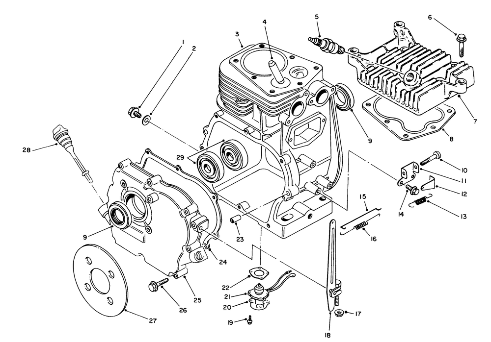 Engine Assembly Diagram and Parts List for 62012 8000001 - 8999999 Toro Generator