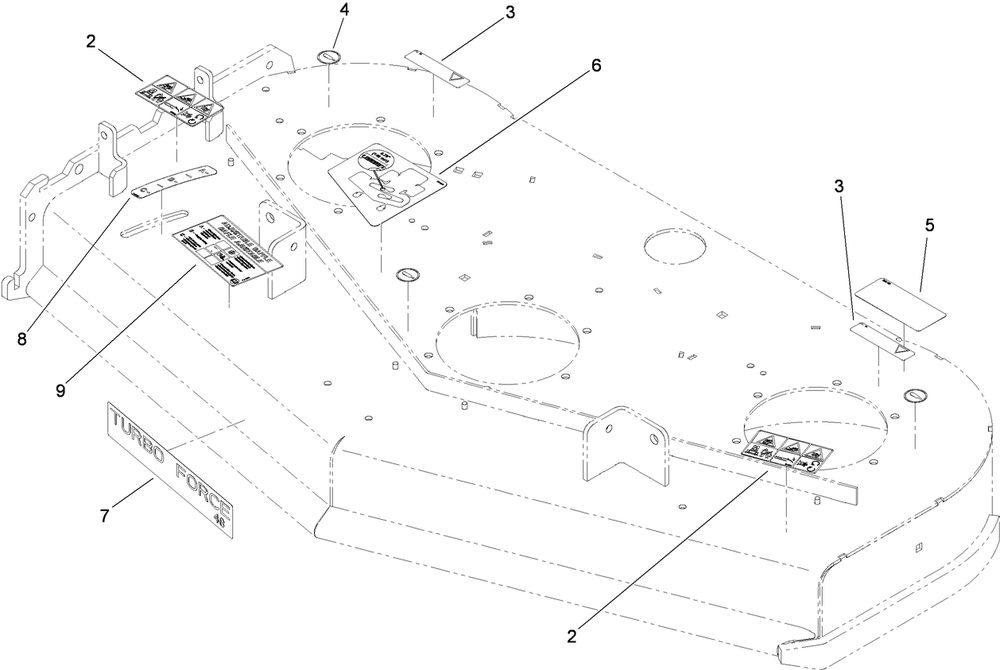 Deck Assembly 2 Diagram and Parts List for 74567TE (310000001-310999999)(2010) Toro Lawn Mower