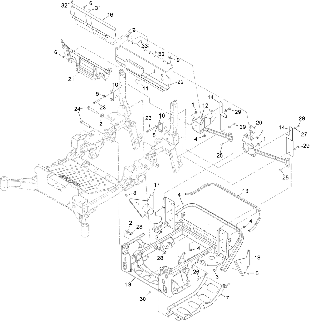 Power Frame Assembly Diagram and Parts List for 72144 400000000 - 412436443 Toro Lawn Tractor