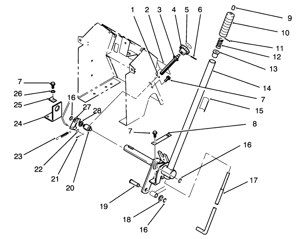 Lift Bar Linkage Assembly Diagram and Parts List for 72041 3900001 - 3999999 Toro Lawn Tractor