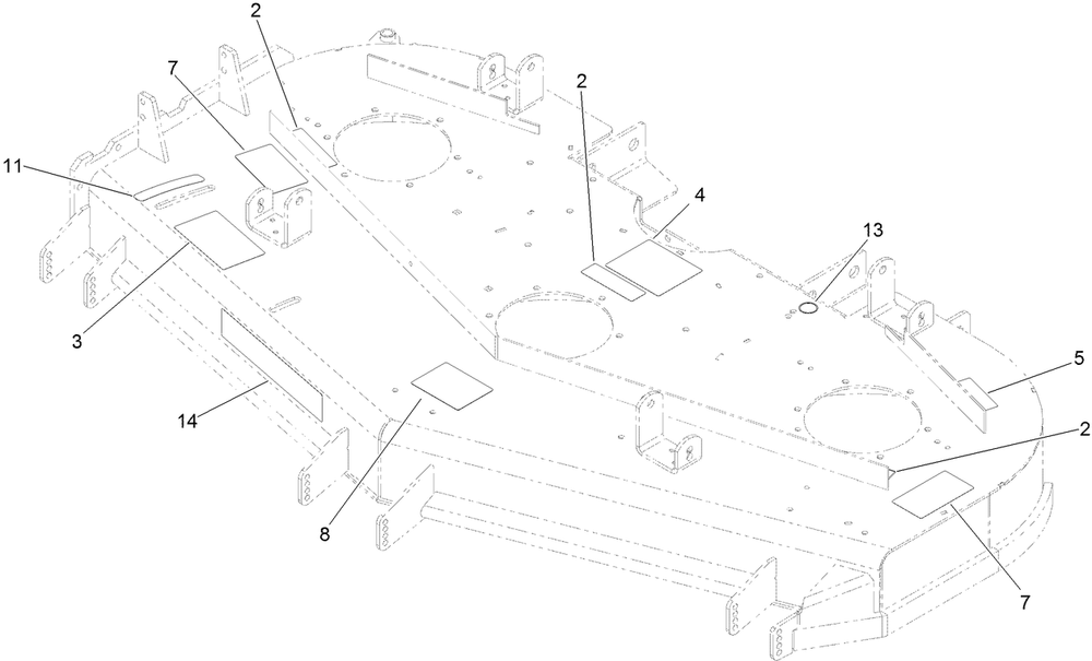 Deck Decal Assembly Diagram and Parts List for 72267 410000000-999999999 Toro Lawn Mower