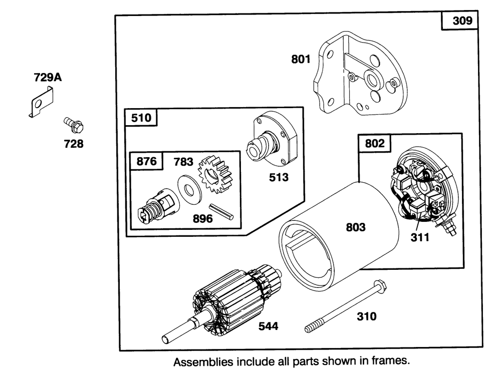 Engine Briggs & Stratton Model 28m707-0122-01 Diagram and Parts List for 71213 59000001 - 59100000 Toro Lawn Tractor