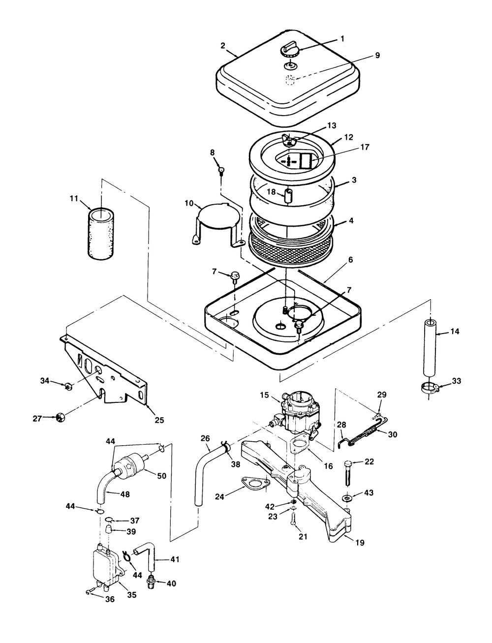 Carburetor Components Diagram and Parts List for 74140 39000001 - 39999999 Toro Lawn Tractor
