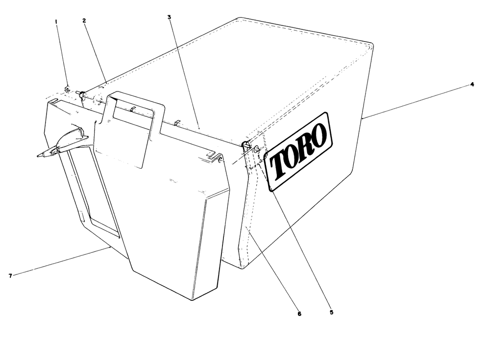 Grass Bag Assembly No. 11-0159 Diagram and Parts List for 20584 7000001 - 7999999 Toro Lawn Mower