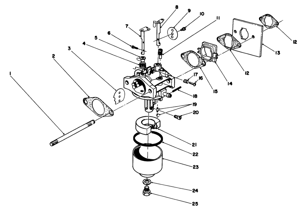 Carburetor Assembly (Model No. 47pg6) Diagram and Parts List for 22025C 7000001 - 7999999 Toro Lawn Mower