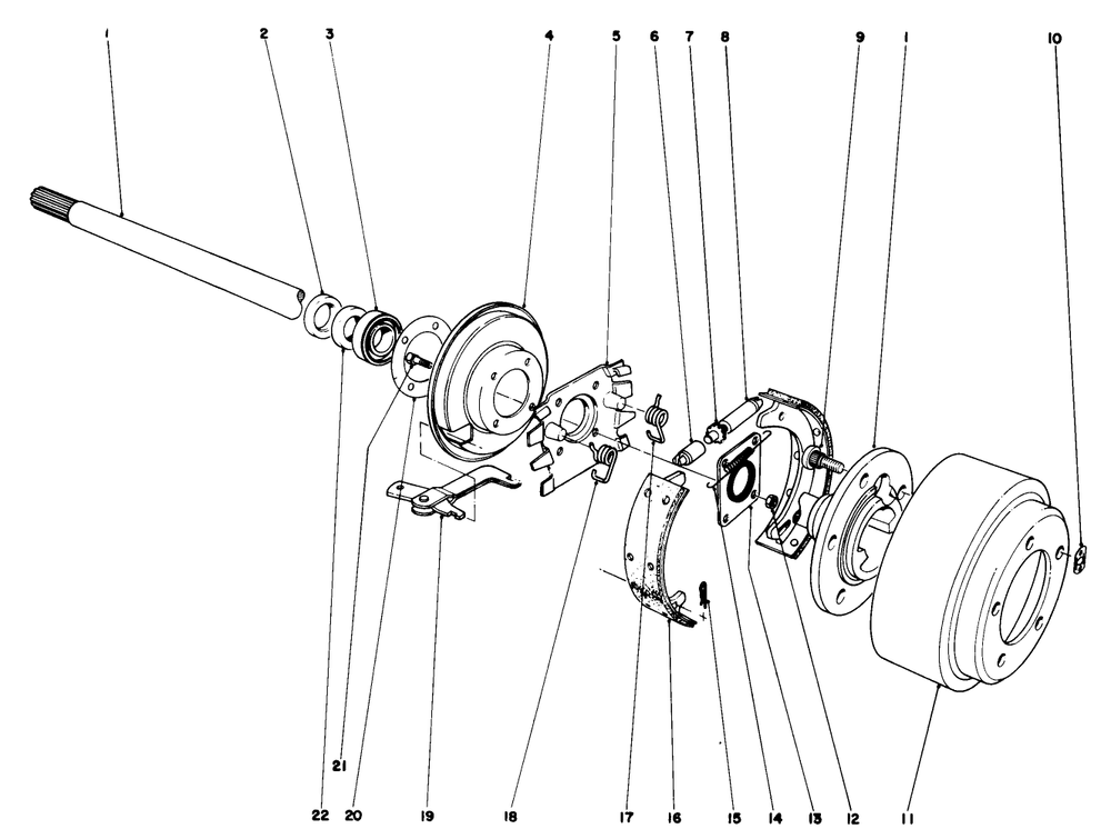 Brake Assembly Diagram and Parts List for 30775 200001 - 299999 Toro Lawn Tractor