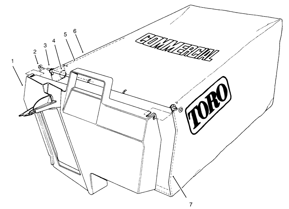 Grass Bag Assembly No. 11-5609 Diagram and Parts List for 22040 6900001 - 6999999 Toro Lawn Mower
