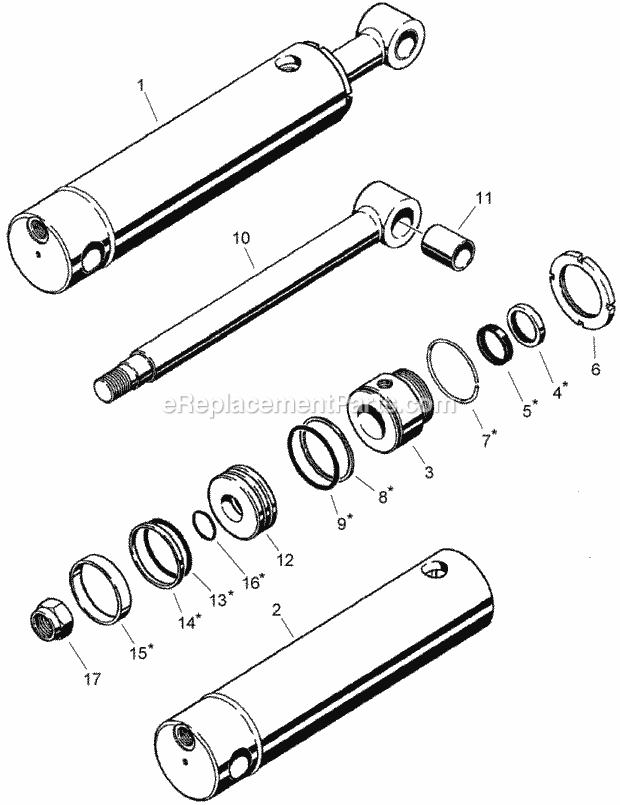 Plow Lift Cylinder Assembly P40 Plow Diagram and Parts List for 2011  Toro Lawn Tractor Accessories