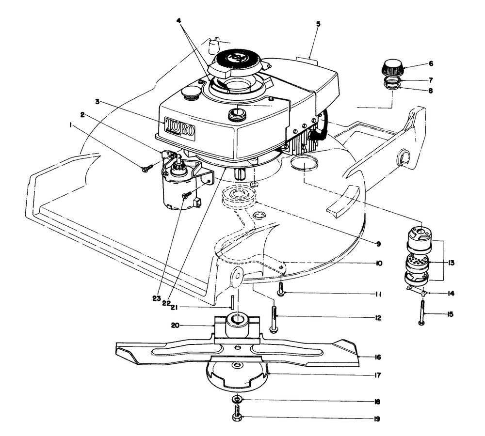 Engine Assembly Diagram and Parts List for 20790 1000001 - 1999999 Toro Lawn Mower