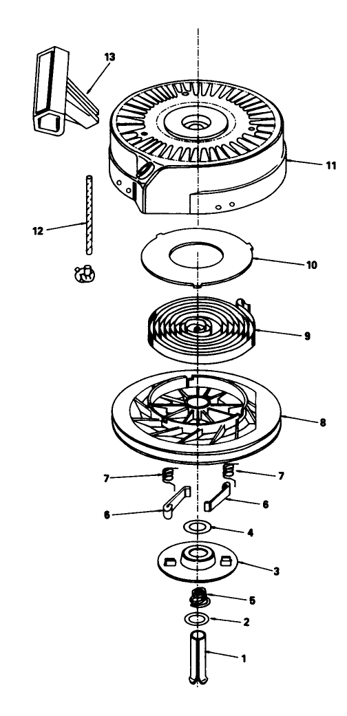 Rewind Starter N0. 590621 Diagram and Parts List for 20588C 9000001 - 9999999 Toro Lawn Mower