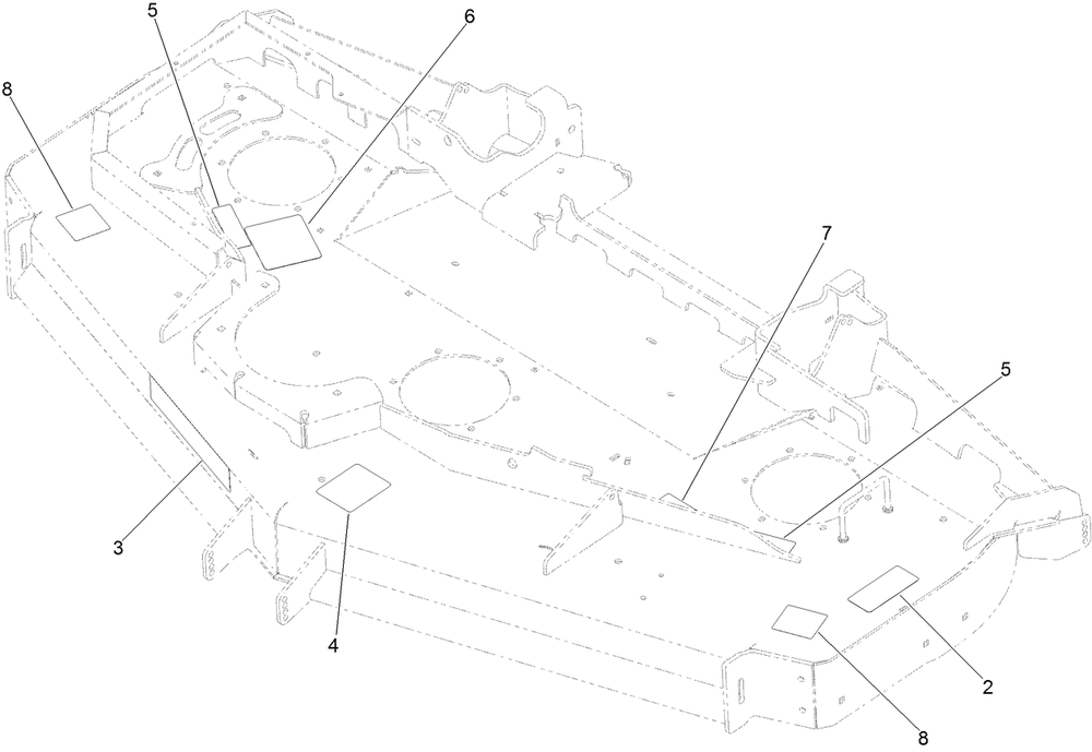 Deck Decal Assembly Diagram and Parts List for 74074 404400000-999999999 Toro Lawn Tractor