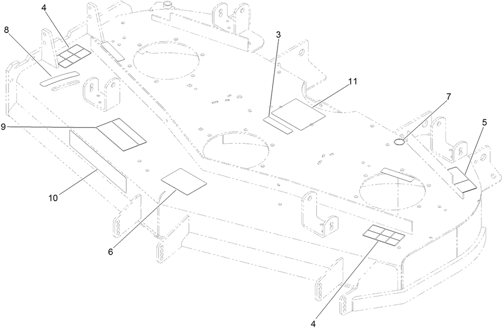 Deck Decal Assembly Diagram and Parts List for 74264TE (316000001-316999999)(2016) Toro Lawn Mower