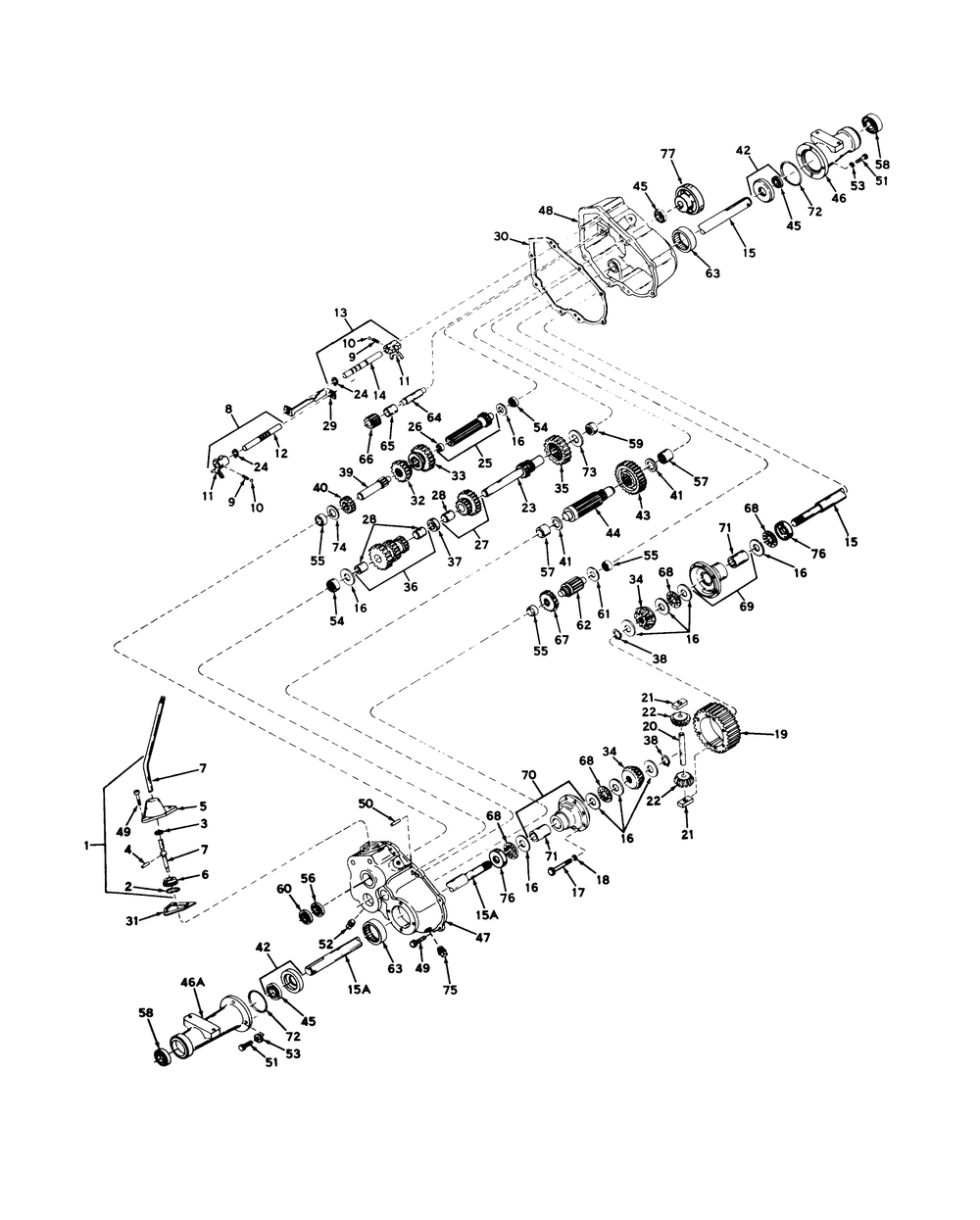 Transaxle Assembly Parts List Diagram and Parts List for 55402 1000001 - 1999999 Toro Lawn Tractor