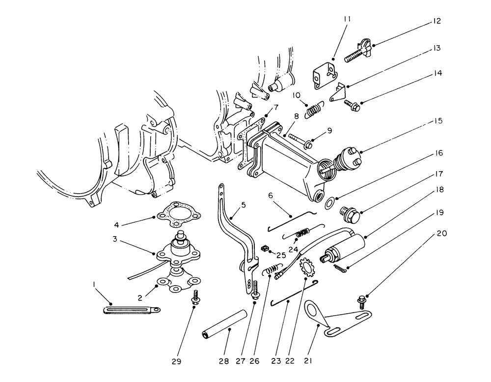 Throttle Control & Oil Fill Assembly Diagram and Parts List for 62040 4000001 - 4999999 Toro Generator