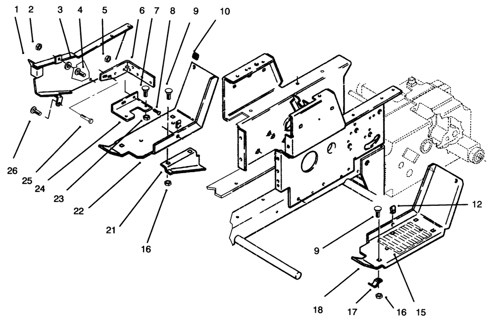 Belt Guard & Footrests Diagram and Parts List for 73380 4900001 - 4999999 Toro Lawn Tractor