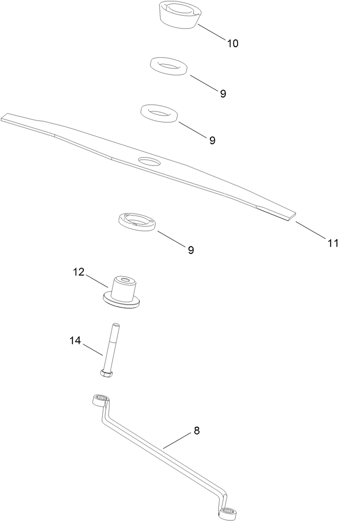 Cutting Assembly Diagram and Parts List for 2603 312000001 - 312999999 Toro Lawn Tractor Accessories