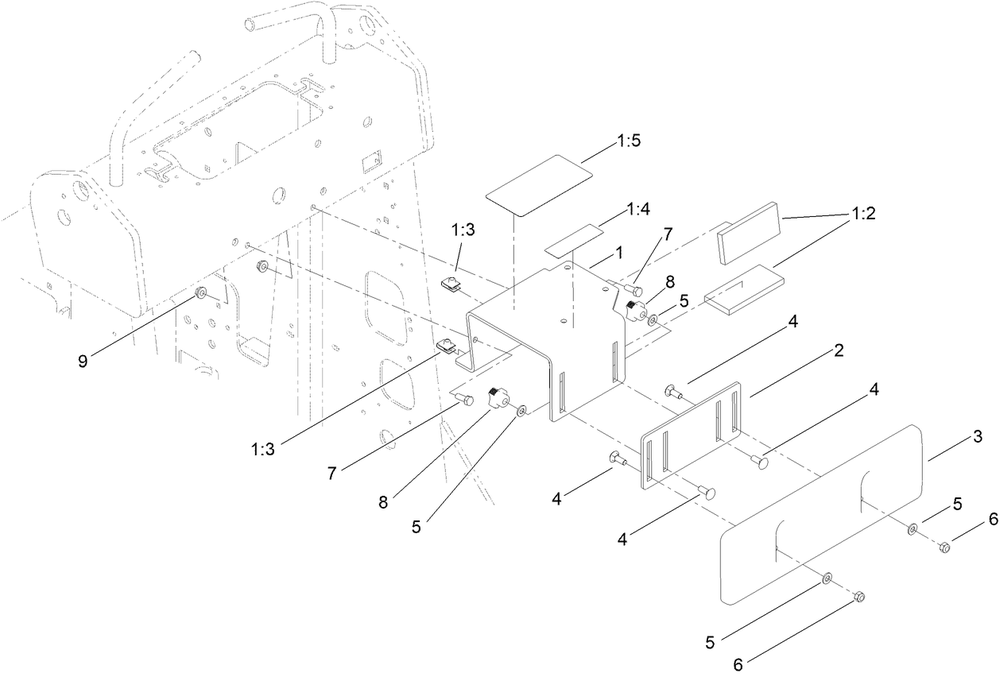 Thigh Support Assembly Diagram and Parts List for 22318 409342969 - 409809999 Toro Lawn Tractor Accessories