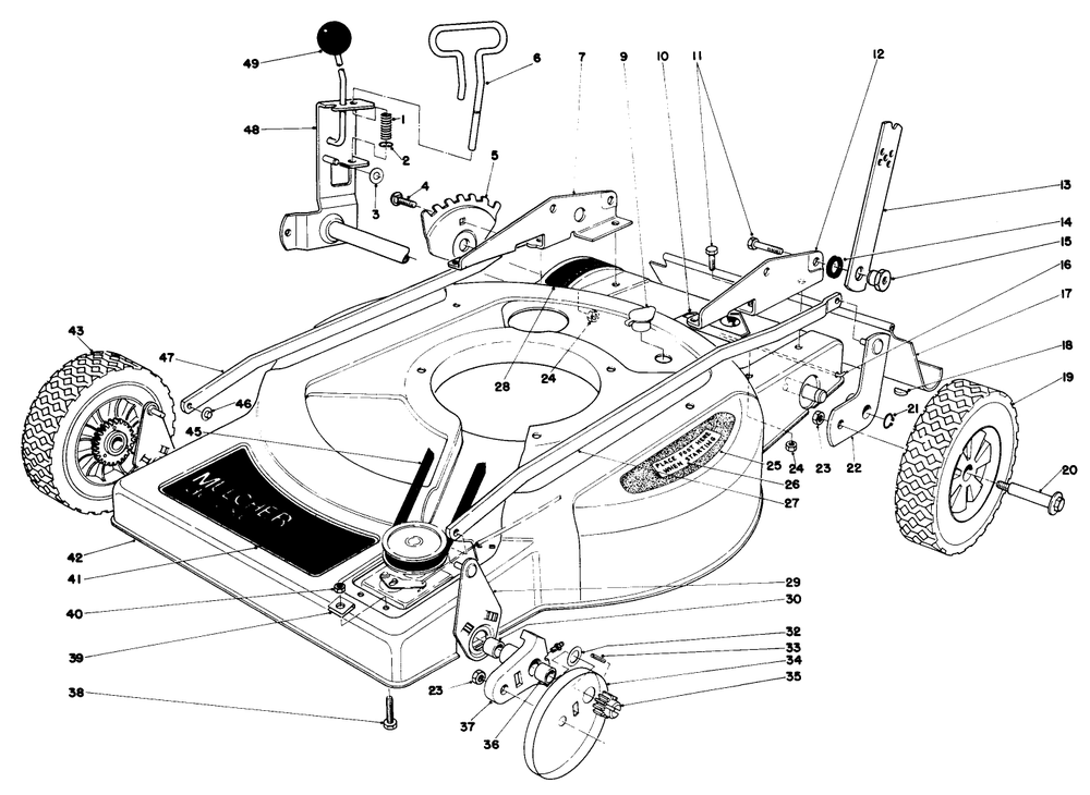 Housing Assembly Diagram and Parts List for 18060 0000001 - 0999999 Toro Lawn Mower